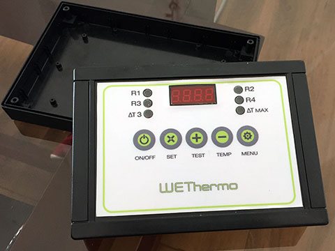 WeThermo regolatore per pannelli solari, progettato e prodotto da Webelettronica